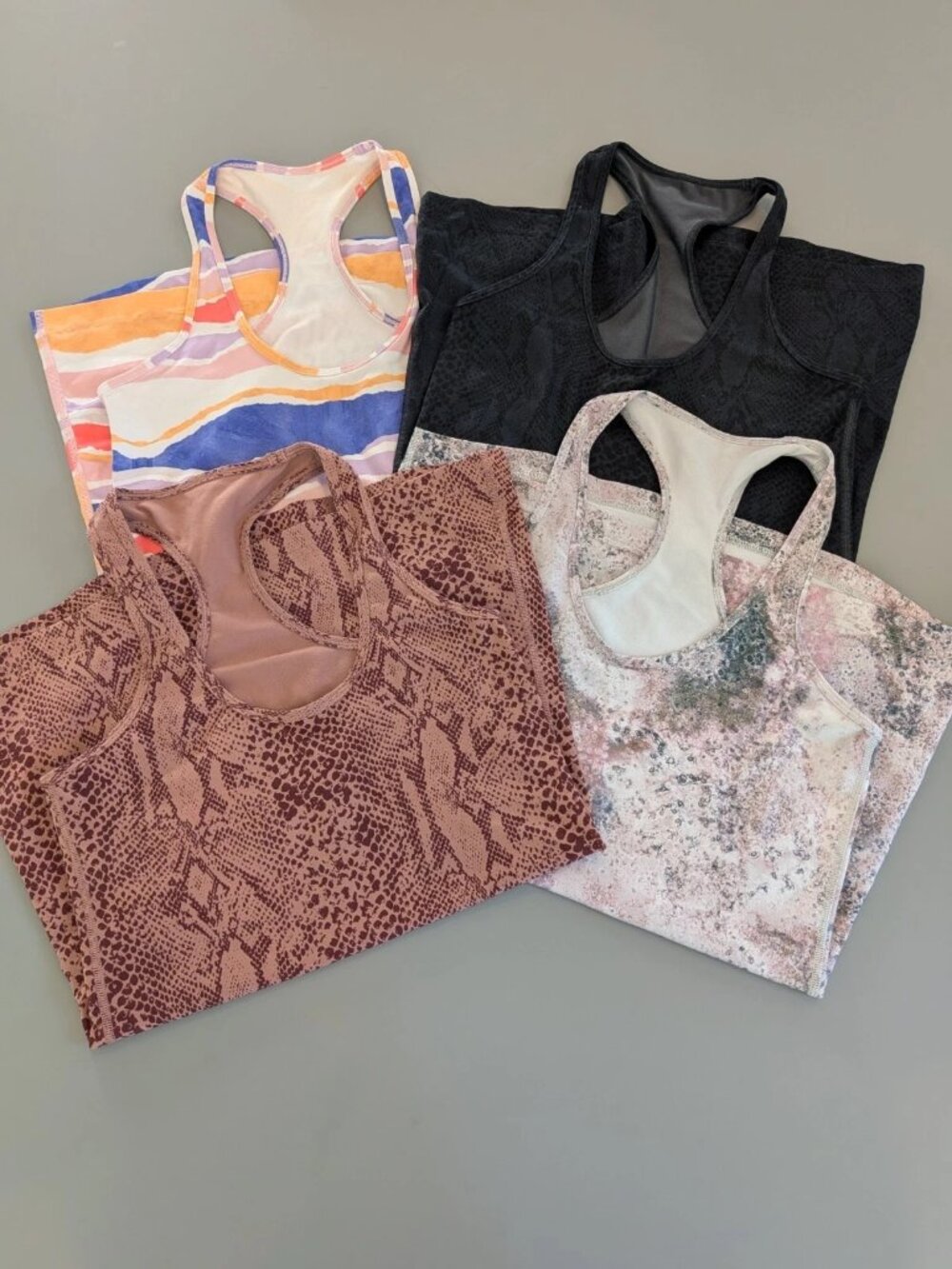 Lululemon Cool Racerback Tank Lot of 4 Women's Printed CRB Tanks Size 6